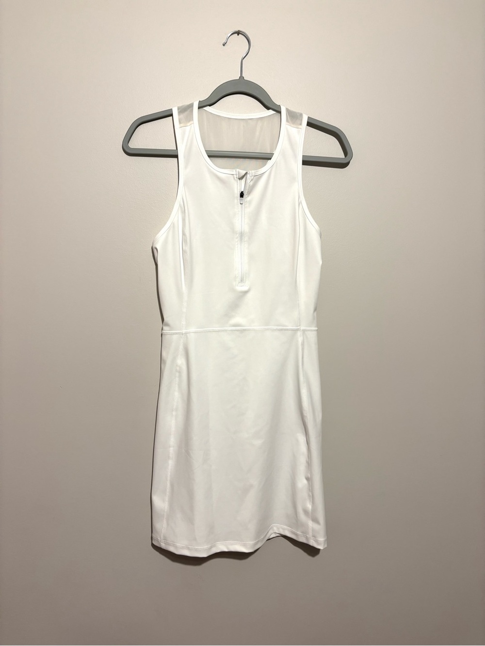 J. Crew Active Cloud Stretch White Sleeveless Zip-Front Dress Size Small